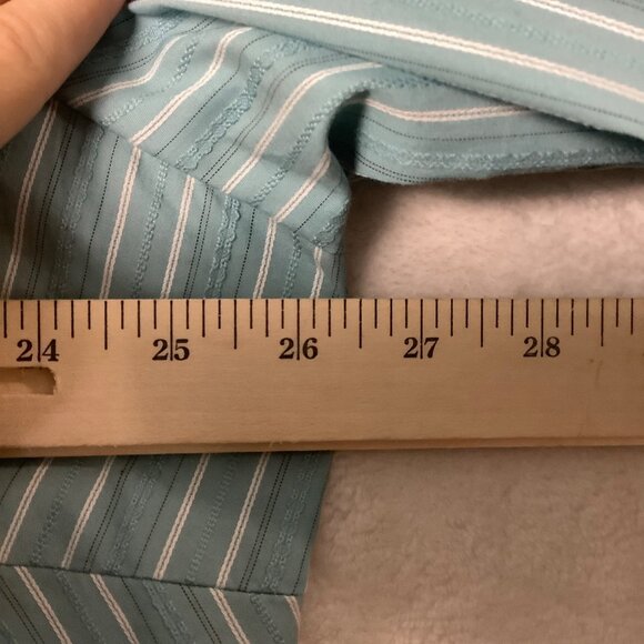 Cato Woman Plus Size 22/24W Teal Striped Button-Up Shirt 3/4 Sleeves Cotton NWT - Picture 7 of 8